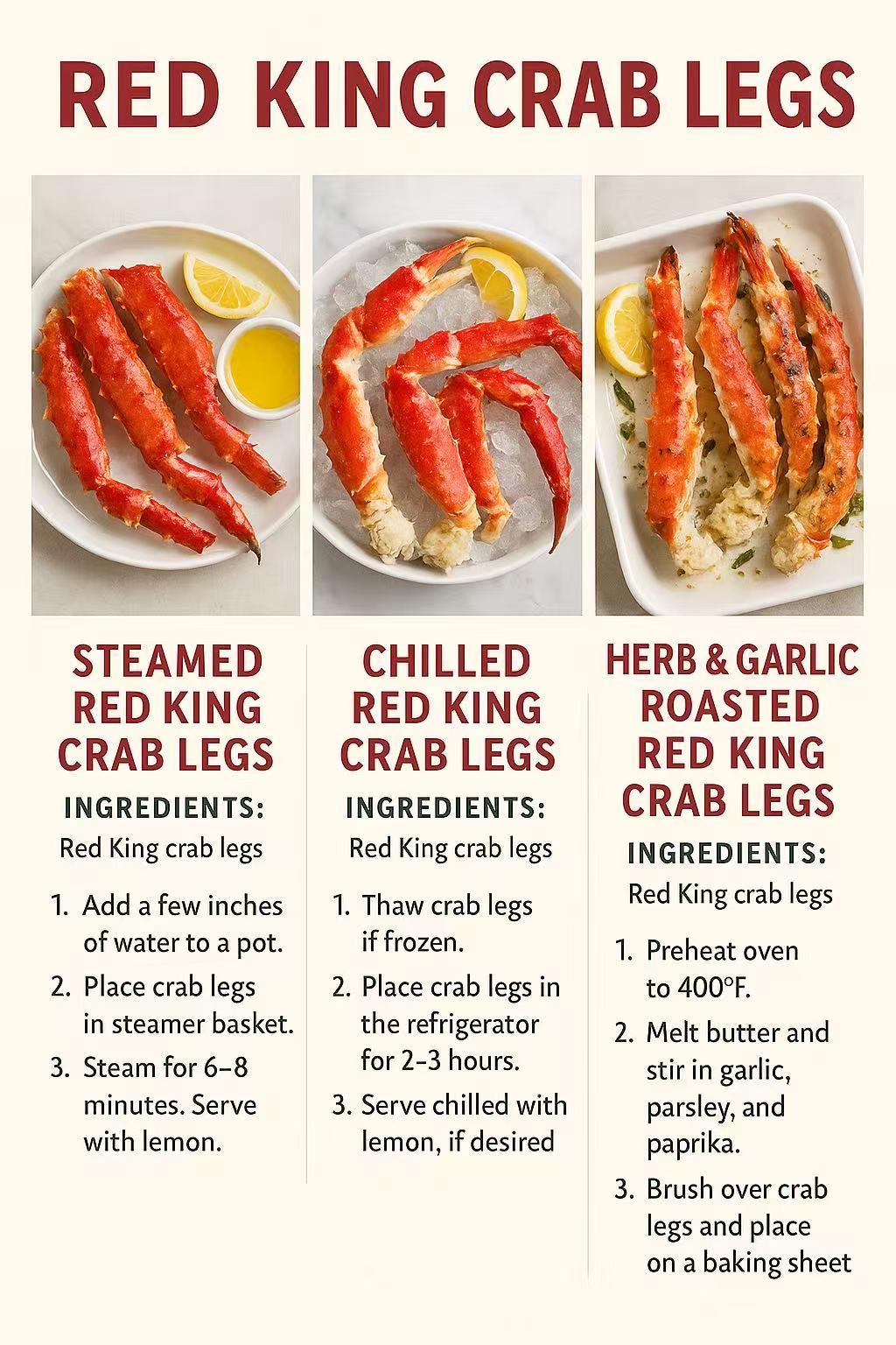 Red King Crab Legs Recipes: Steamed, Grilled & Baked at Home