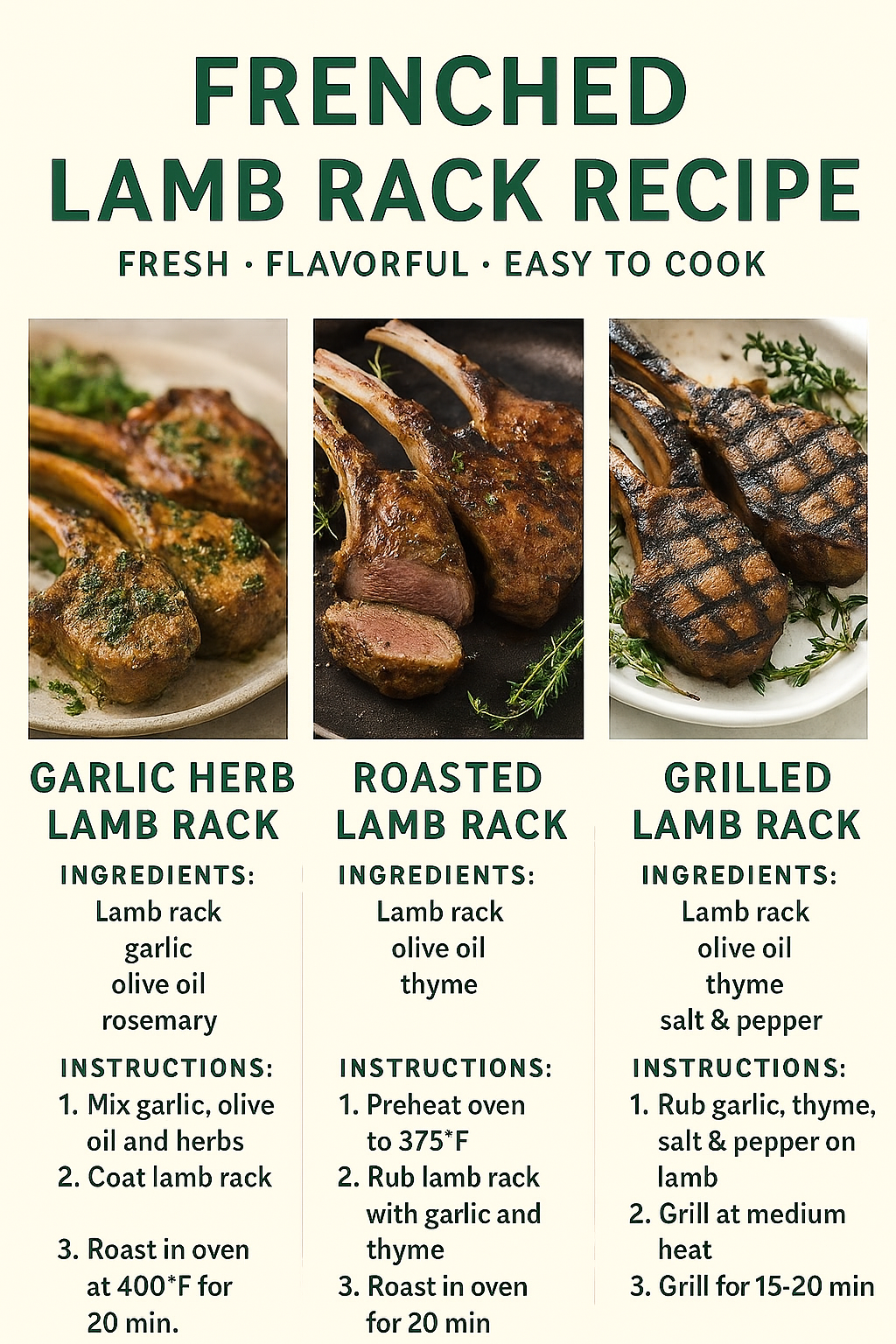 Frenched Lamb Rack Recipes: Grilled, Roasted & Herb-Crusted Ideas