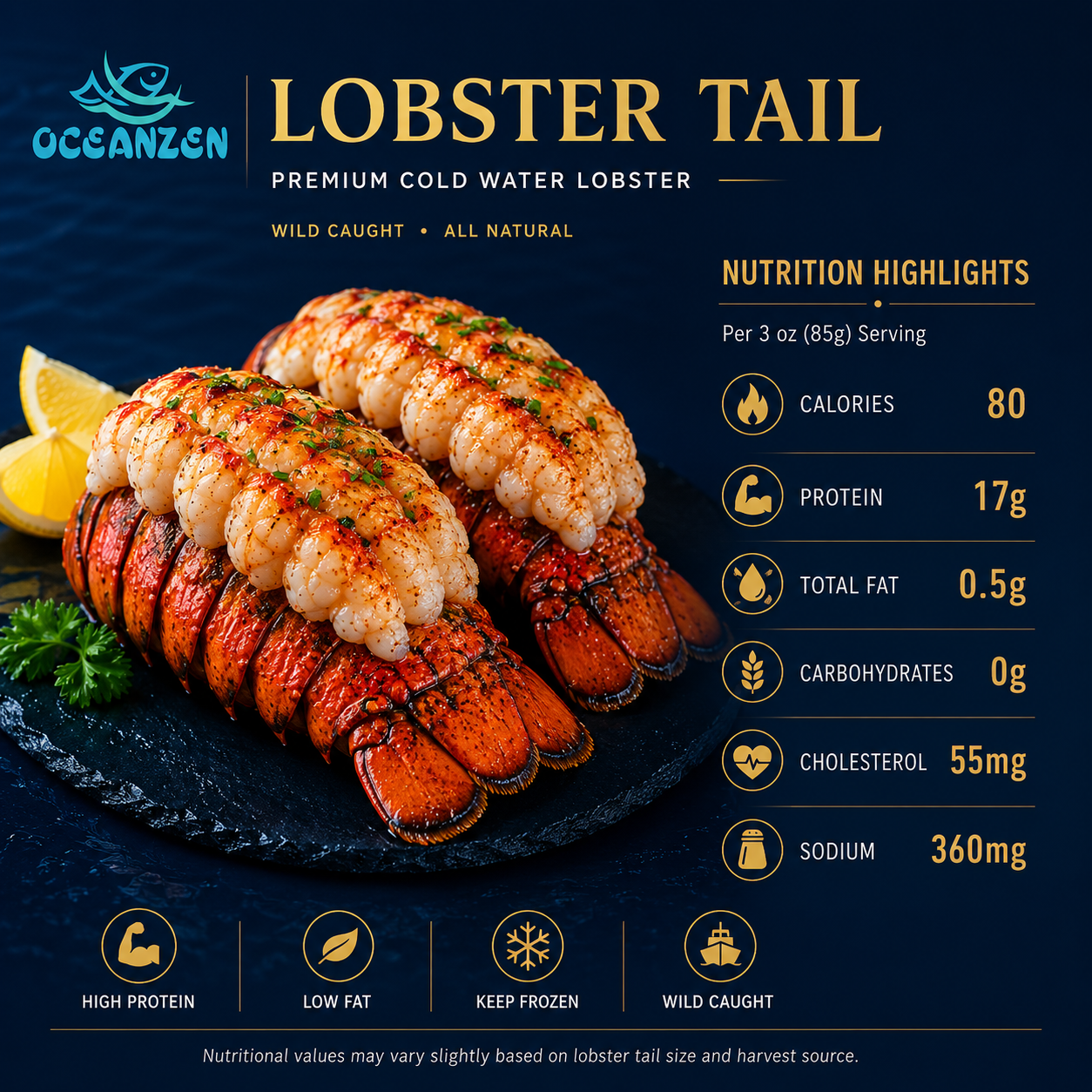 Premium Maine Lobster Tails (2-20 Tails, 6oz Each)