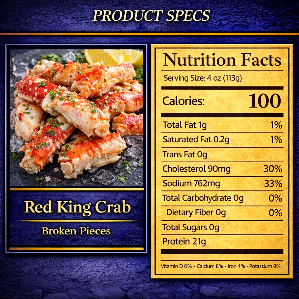 XL Colossal Alaskan Red King Crab Legs (4-12 lbs ,0.8 lb Per Leg)