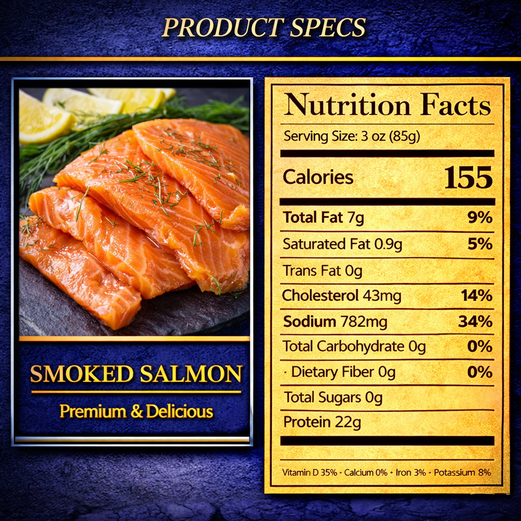 Smoked Norwegian Salmon (0.75-5.25 lbs Packs)
